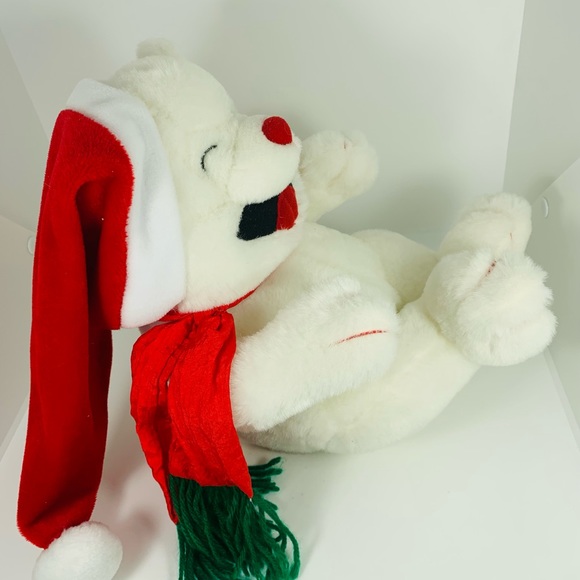 VTG Trendmasters Giggle Shake Christmas Holiday Bear Plush 1992 Tested Works - Picture 5 of 10